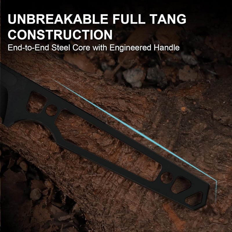 KIZER Phasmids Fixed Blade Knife with Sheath, 2.78" D2 Steel Full Tang Camping Knife with Green Micarta Handle, EDC Knives for Hiking 1079M1 - Image 4